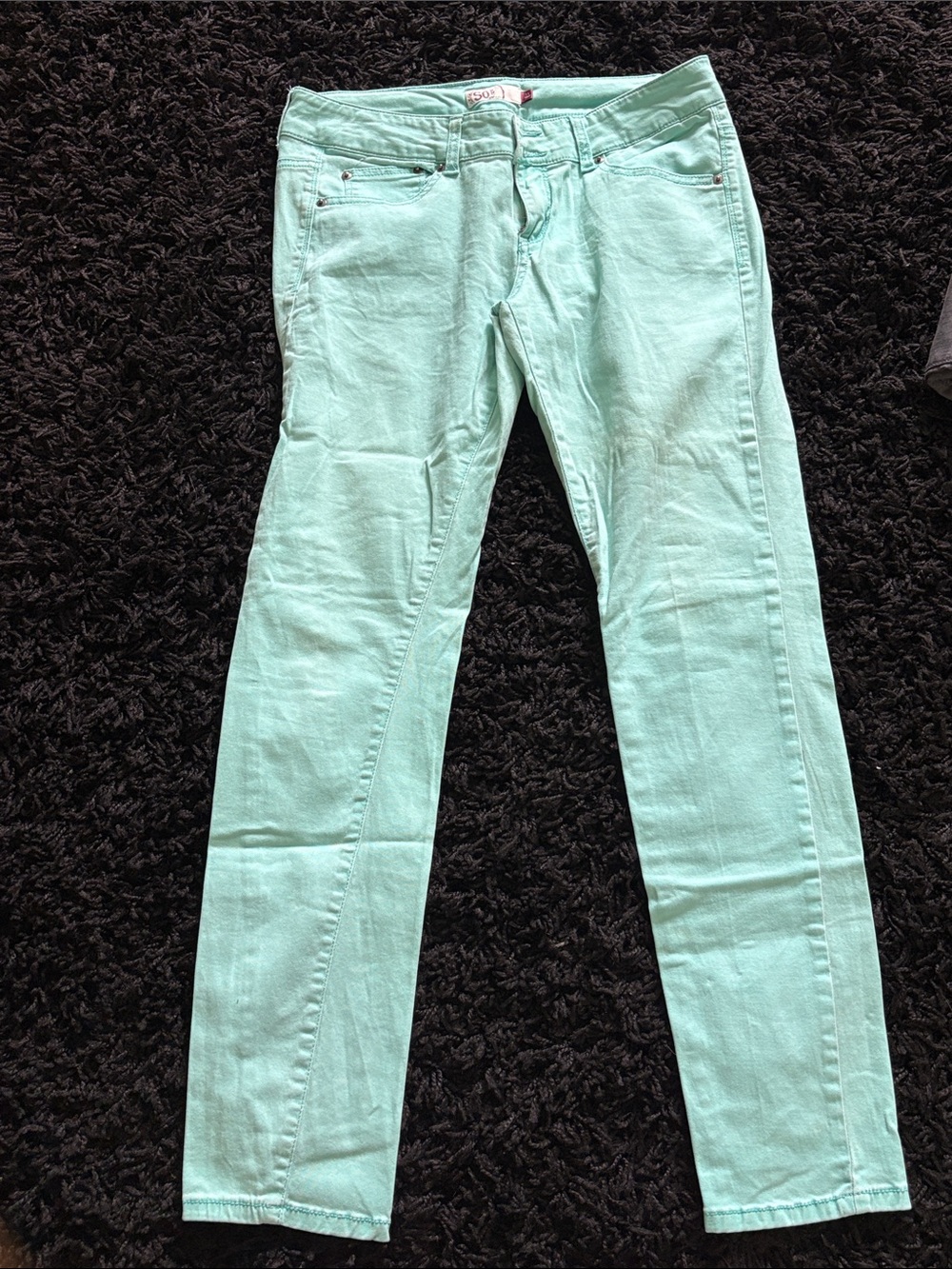 Slim Fit Women Jeans in Mint Green